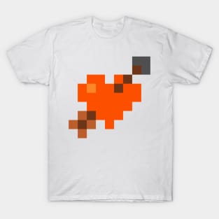 Shot Through My Orange Pixel Heart T-Shirt